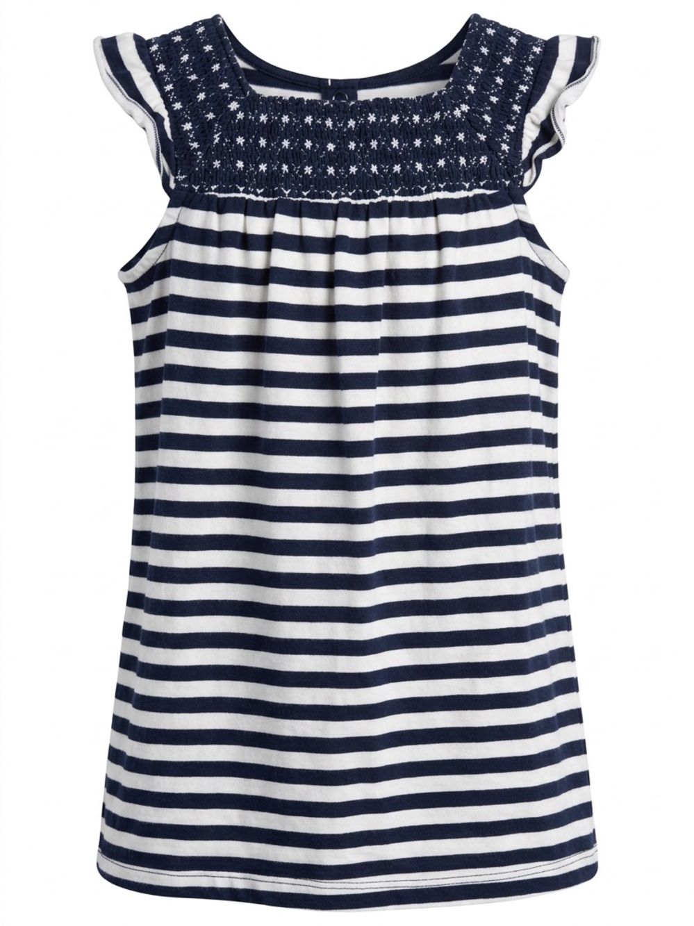 GAP Navy and White Striped Smocked Sundress